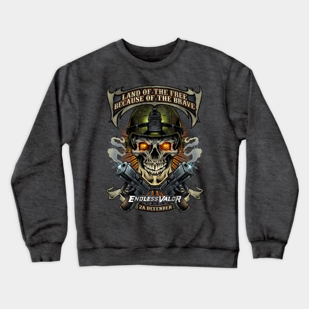 Skull Soldier and Guns Crewneck Sweatshirt by FlylandDesigns